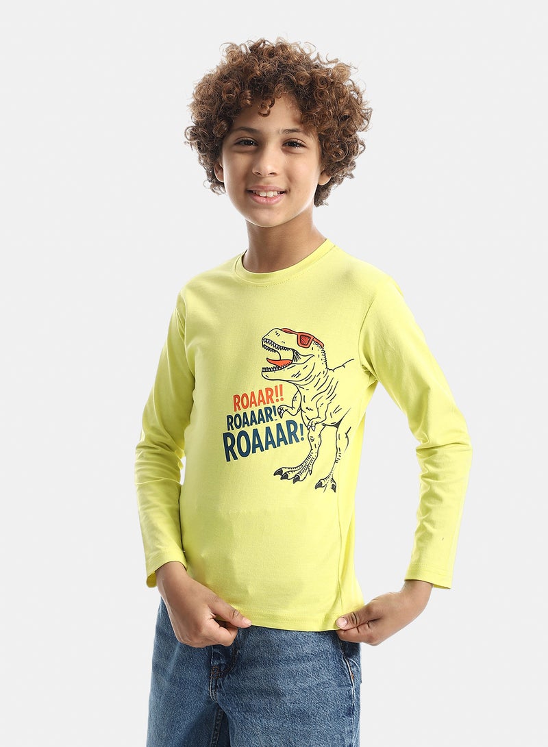 Andora Boys Printed Long-Sleeve Shirt_Yellow - Image 2